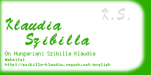 klaudia szibilla business card